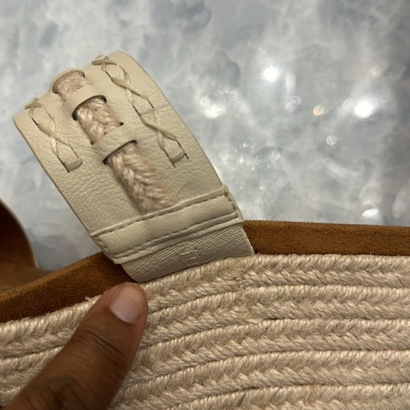 Zodiac Espadrille Cushioned Double Strap Wedge Slip on Sandals Beige Sand Size 9 - Picture 8 of 9